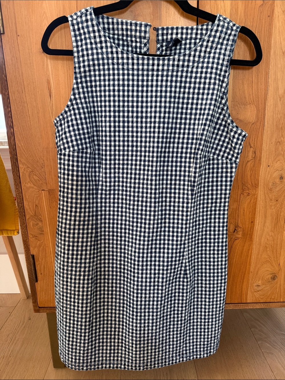 GAP Navy and White Gingham Sleeveless Shift Dress